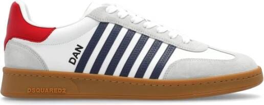 Dsquared2 Witte Leren Sneakers met Strepen Multicolor Heren