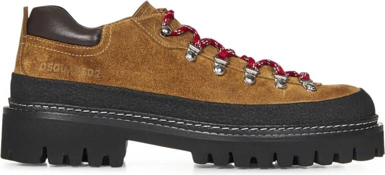 Dsquared2 Bruine Veterschoenen Platte Aw24 Brown Heren