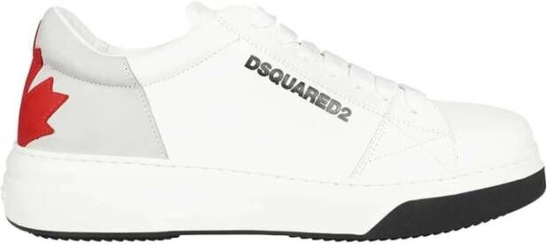 Dsquared2 Contrasterende Leren Lage Sneakers White Heren