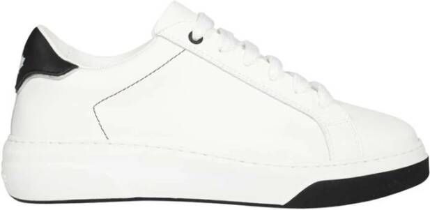 Dsquared2 Contrasterende Leren Lage Sneakers White Heren