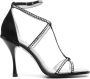 Dsquared2 Elegante Kristallen Hoge Hak Sandalen Zwart Dames - Thumbnail 1