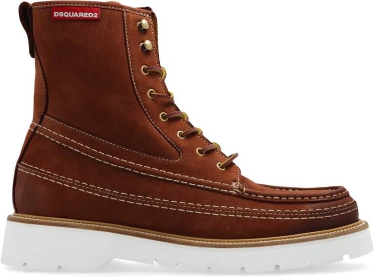 Dsquared2 Enkellaarzen Explorer Brown Heren