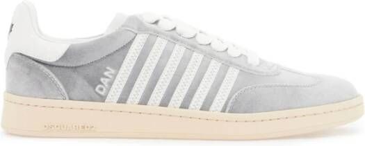 Dsquared2 Fluwelen sneakers met leren details Gray Heren