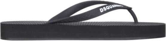 Dsquared2 Gebosseerd Logo Rubber Teenslippers Black Dames