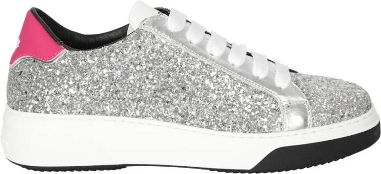 Dsquared2 Glitter Sneakers met Rubberen Zool Grijs Dames Schoenen