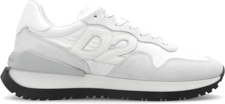 Dsquared2 Witte hardloopschoen met D2-logo White Dames