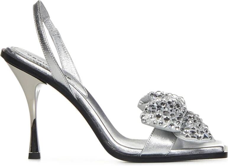 Dsquared2 Zilveren Sandalen met Strass Hoge Hakken Grijs Dames