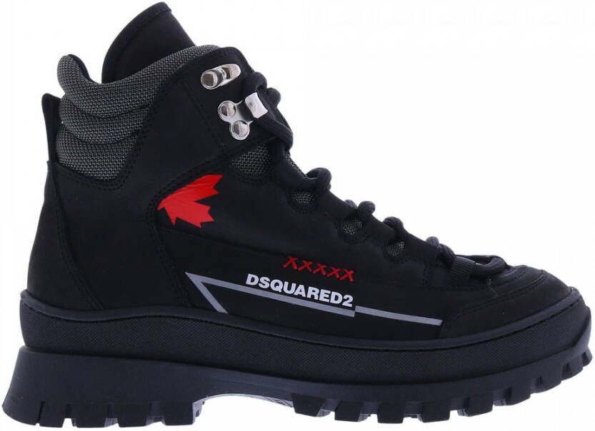 Dsquared2 Hiking Shoes Mid Lace Black grey red Zwart