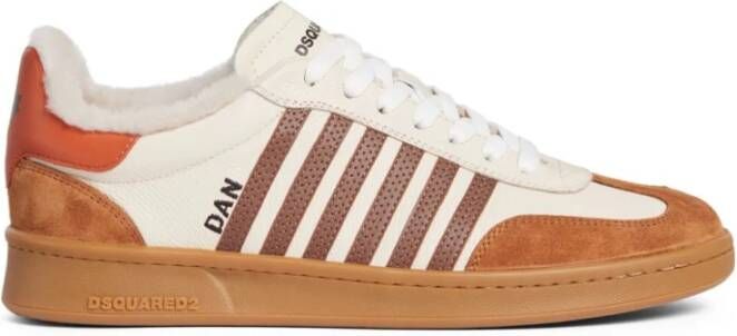 Dsquared2 Italiaanse leren sneakers met contrastdetails Multicolor Heren