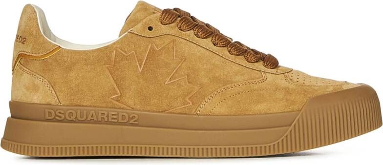 Dsquared2 Kameel Suède Leaf Logo Sneakers Brown Heren