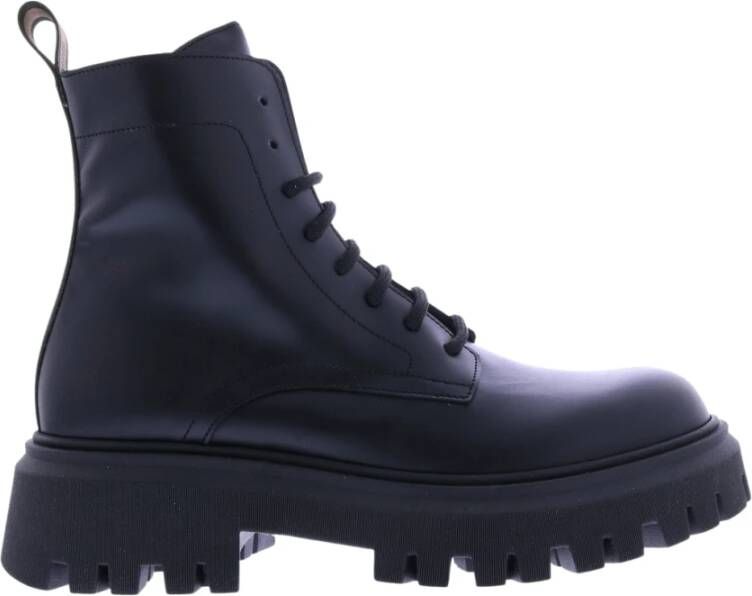 Dsquared2 Stijlvolle Leren Combat Enkellaarzen Black Dames