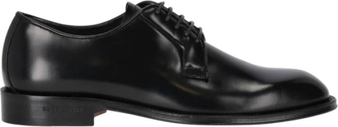 Dsquared2 Zwarte Gepolijste Veterschoenen Black Heren