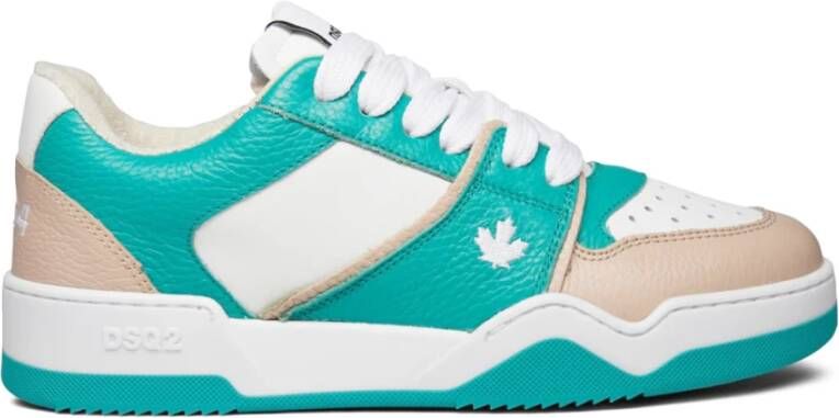 Dsquared2 Leaf Logo Sneakers Wit Groen Water Multicolor Dames