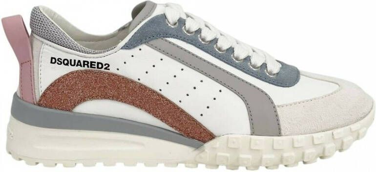 Dsquared2 Legend Sneakers Glitterinzetten Wit White Dames