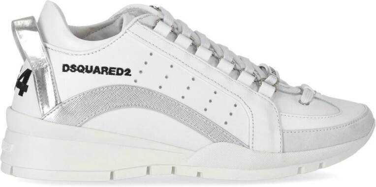 Dsquared2 Legendarische Wit Zilver Geperforeerde Sneaker White Dames