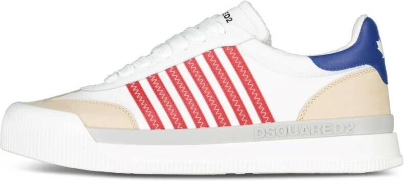 Dsquared2 Leren Gestreepte Sneakers Logo Details Multicolor Heren