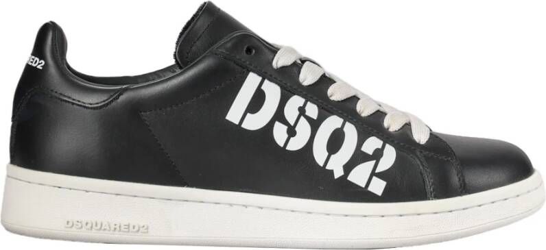 Dsquared2 Leren Logo Sneakers Black Dames