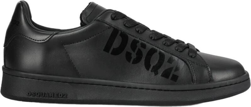 Dsquared2 Leren Logo Sneakers Black Dames