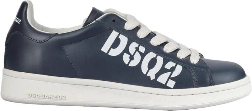 Dsquared2 Leren Logo Sneakers Blue Dames