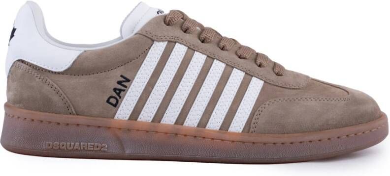 Dsquared2 Leren sneakers met frontsluiting Brown Heren