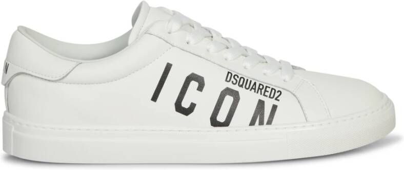 Dsquared2 Leren sneakers met 'Icon' logo White Heren