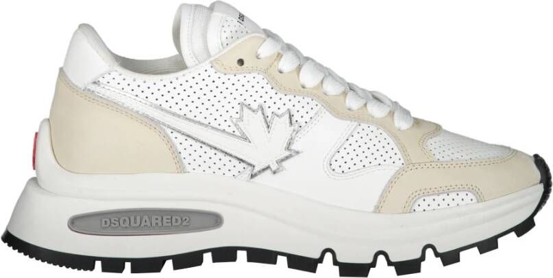 Dsquared2 Leren sneakers met logodetail White Dames