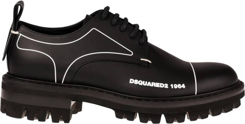 Dsquared2 Leren Veterschoenen Black Heren