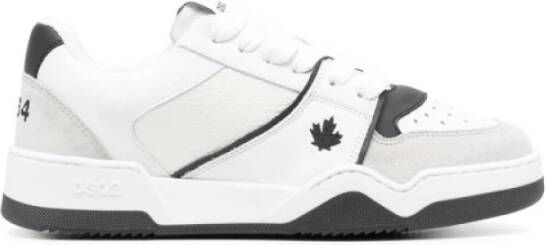 Dsquared2 Witte lage sneakers met driekleurige suède details Wit Heren