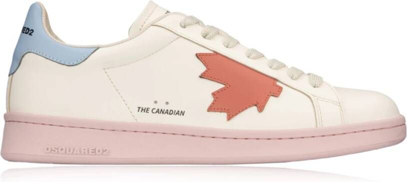 Dsquared2 Leren Veterschoenen The Canadian Stijl White Dames