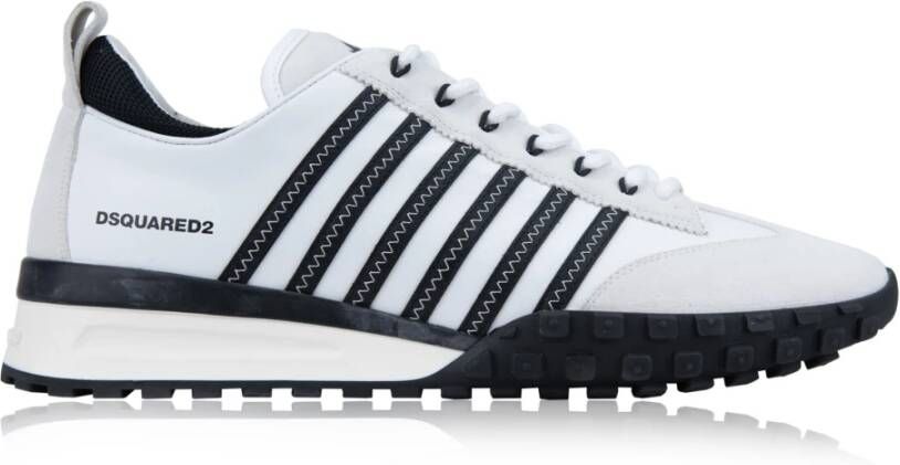 Dsquared2 Leren Vetersneakers Gemaakt in Italië White Heren