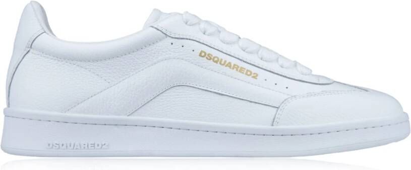 Dsquared2 Leren Vetersneakers Gemaakt in Italië White Heren