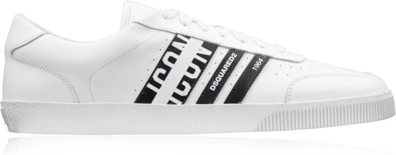 Dsquared2 Logo-geëmsteerde low-top sneakers Wit Heren