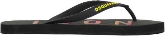 Dsquared2 Logoed Rubber Flip-Flop Sandalen Black Heren