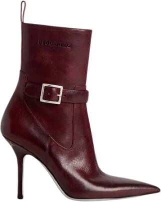 Dsquared2 Rodeo Girl Enkellaarsjes met Hak Red Dames