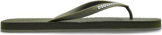 Dsquared2 Rubber slides met logo Green Heren