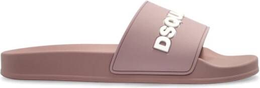 Dsquared2 Rubber slides met logo Pink Dames