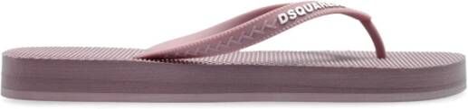 Dsquared2 Rubber slides met logo Purple Dames