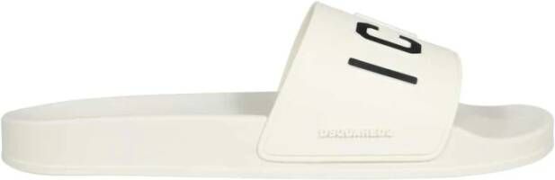 Dsquared2 Rubberen Slides White Heren