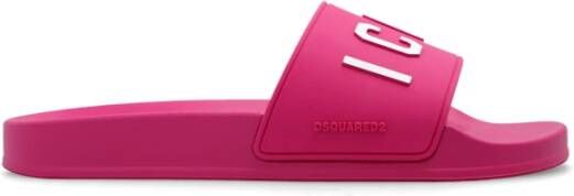 Dsquared2 Rubberen slippers met logo Roze Dames