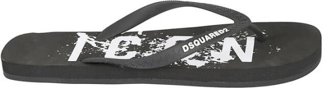 Dsquared2 Zwarte platte schoenen Flip Flop Black Heren