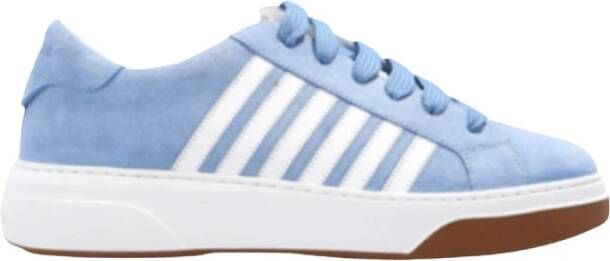 Dsquared2 Suède Leren Veterschoenen Vrouwen Blue Dames