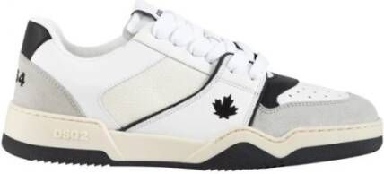Dsquared2 Witte lage sneakers met driekleurige suède details Wit Heren