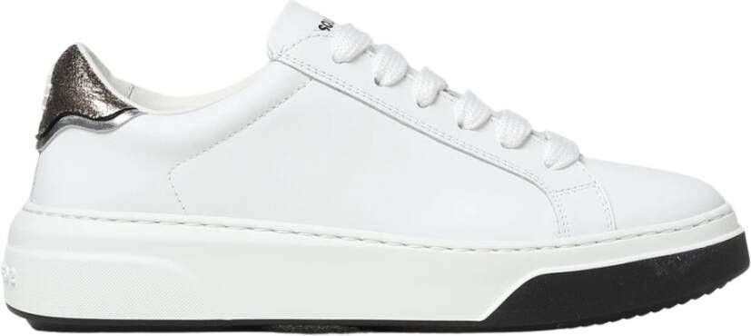 Dsquared2 Witte Leren Sneakers met Gouden Detail White Dames