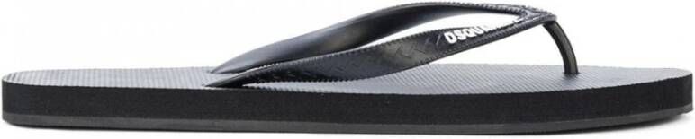 Dsquared2 Zwarte reliëf Slip-On Sandalen Black Heren