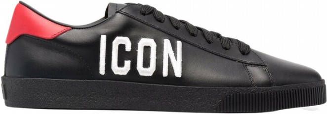 Dsquared2 Sneakers van hoogwaardig leer met reliëflogo Black Heren