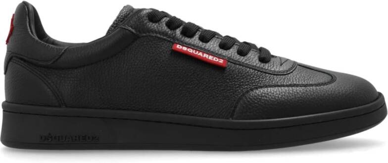 Dsquared2 Zwarte Sneakers van Hertenprint Leer Black Heren