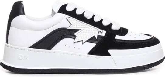 Dsquared2 Witte en Zwarte Sneakers met Rubberen Zool White Heren
