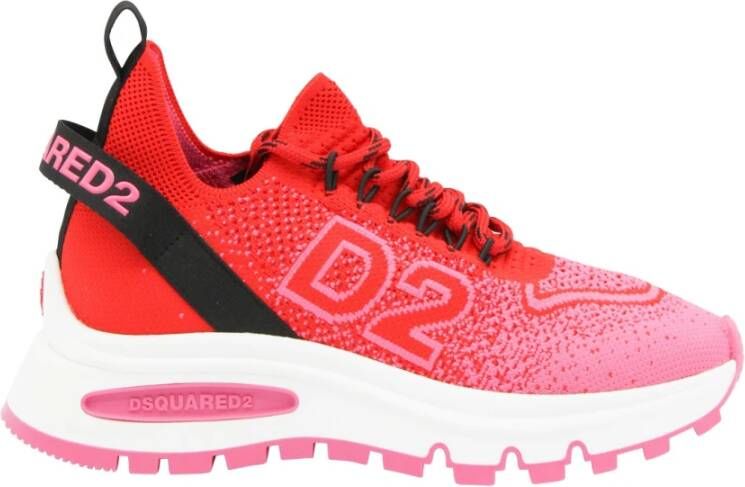 Dsquared2 Levendige Leren Sneakers Pink Dames