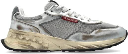 Dsquared2 Retro Vintage Panel Sneakers met Gestructureerde Zool White Heren