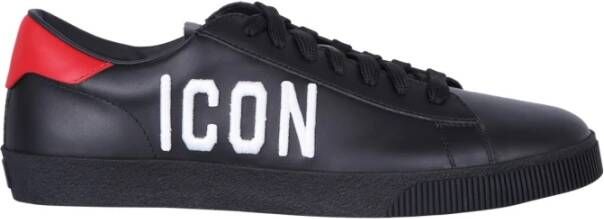 Dsquared2 Sneakers van hoogwaardig leer met reliëflogo Black Heren